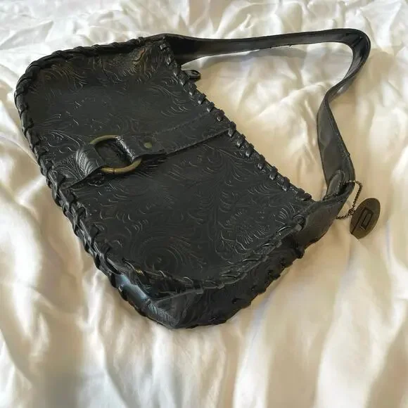 Vintage 90s Bongo black western boho shoulder bag - Picture 5 of 7